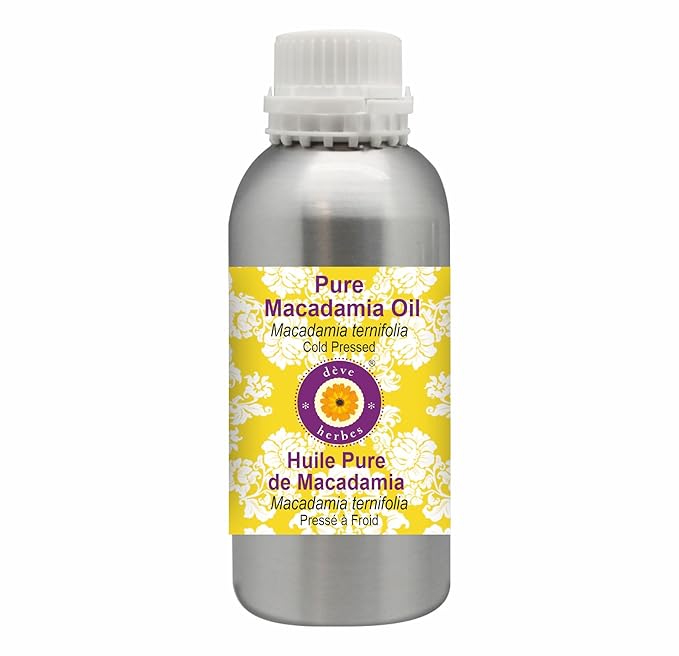 Deve Herbes Pure Macadamia Oil (Macadamia ternifolia) Cold Pressed 1250ml (42 oz)