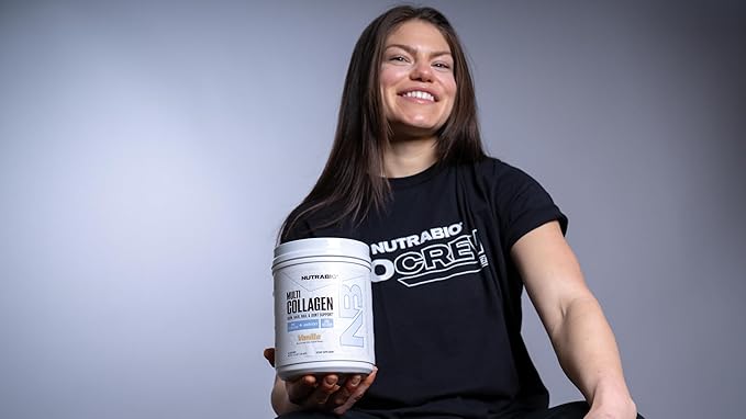 NutraBio Multi Collagen Powder- Hydrolyzed Collagen Peptides for Glowing Hair & Skin- Grass-Fed- Collagen Powder for Women and Men- 45 Servings- Vanilla