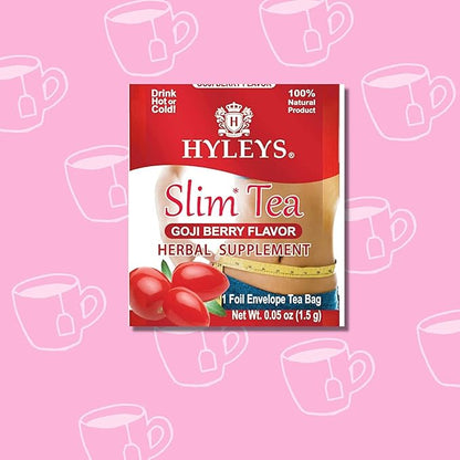 Hyleys Slim Tea Weight Loss Herbal Supplement with Goji Berry - Cleanse and Detox - 50 Tea Bags (6 Pack)