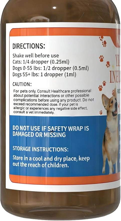 Kivori Yeast Infection Drops for Dogs, 2fl.Oz/60ml Yeast Infection Treatment for Dogs, Anti Yeast Drops, Ear and Paw Itch, Herbal Dog Supplement Drop for All Ages All Breeds. (3PCS)