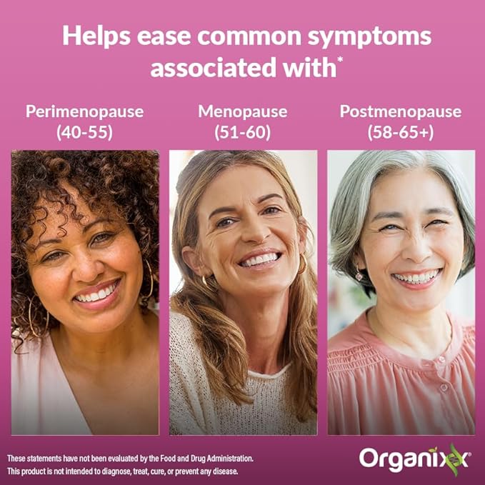 Organixx Menopause Balance + Glow, Womens Supplement with Ashwagandha, Reishi Mushroom, and Milk Thistle, Plant Based Adaptogens and Superfood Blend, Dairy, Soy & Gluten Free, Non GMO, 30 Capsules