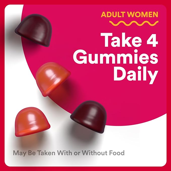 SmartyPants Organic Women's Multivitamin Gummies: Biotin, Probiotics, Methylfolate, Omega 3 (ALA), Vitamin D3, C, Vitamin B12, B6, A, K & Zinc, Inositol, Gluten Free, 120 Count (30 Day Supply)