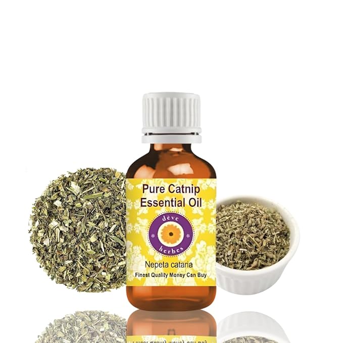 Deve Herbes Pure Catnip Essential Oil (Nepeta cataria) Steam Distilled 10ml (0.33 oz)
