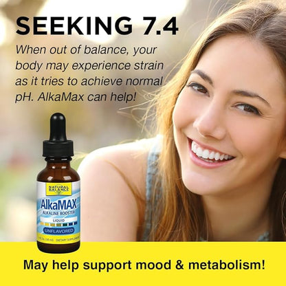 Natural Balance Alkamax Alkaline Booster - Alkaline Water Drops, Liquid pH Balancing Drops for Drinking Water or Beverages, Helps Neutralize Acids for Men & Women, Mineral Formula - 1 Fl Oz Bottle