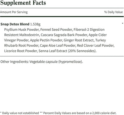 Snap Supplements Detox Cleanse Capsules - Advanced Blend for Full Body Detox & Cleanse, Flush Out Toxins, Improve Digestion & Gut Health, Cleanse and Detox, Licorice & Ginger Root (60 Capsules)