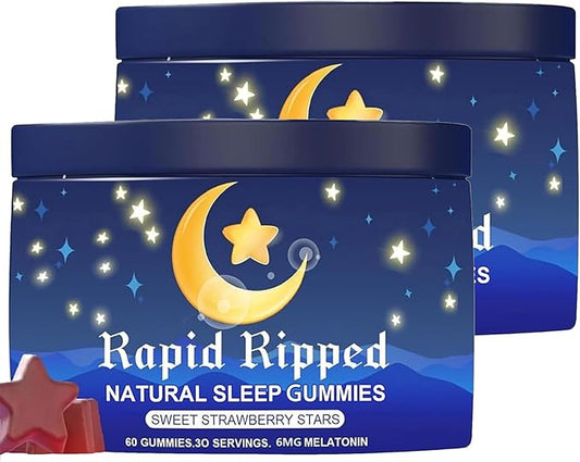 Radiya Natural Sleep Aid Gummies - Effective Melatonin 6 mg Fall Asleep Quickly and Gently in 30 Minutes - Sleep+ Gummies for Adults a Restful Night's Sleep - 60 Count (2pcs)