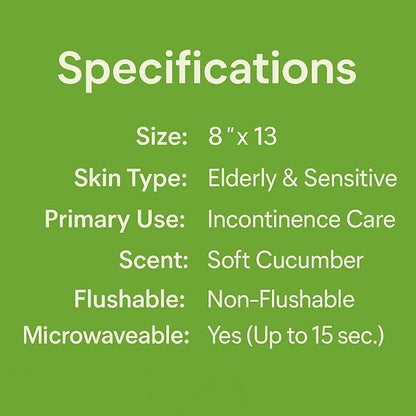 Adult Wipes Extra Large Scented - Skin-Friendly Incontinence Wet Wipes for Adults & Elderly Disposable Washcloths - 8x13" 12 Packs of 60 (720 Wipes)