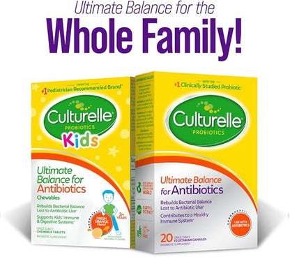 Culturelle Probiotics Ultimate Balance Probiotic with Antibiotics-Probiotic Capsules Help Restore Good Bacteria Lost During Antibiotic Use & Contribute to A Healthy Immune System,20Count(Pack of 2)