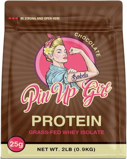 Pin Up Girl Whey Protein Isolate Powder | Dutch Chocolate | 25g of Protein Per Serving | Premium Muscle-Building Whey Protein for Women | Fat Free, Low Calorie, Low Carb, No Added Sugar (32 Ounces)
