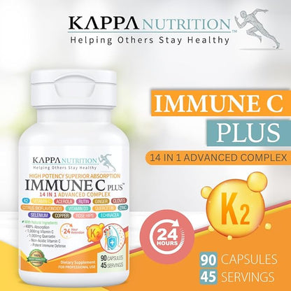 Quercetin 1,000mg, Vitamin C 1,000mg, Zinc 50mg, Vitamin D3 5,000iu, Selenium, Copper, Acerola, Ginger, Rutin, Bitter Orange, Rose Hips, Echinacea, Immune C Plus, 14 in 1 Immune C Plus (60 Count)