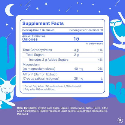 First Day Teens’ Nighttime Reset Calming Magnesium Gummies – Sleep Aid Supports Peaceful Rest, Balanced Mood & Energy – Supplement with Magnesium Citrate, Affron & No Melatonin – 60-Day Supply