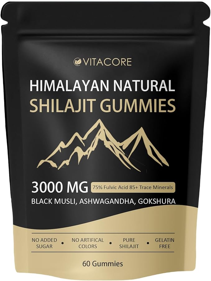 vitadrive Himalayan Shilajit Gummies for Men & Women, Gluten-Free, 60 Gummies