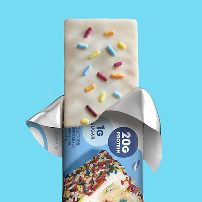ONE Protein Bars, Birthday Cake, Gluten Free with 20g Protein and 1g Sugar, Pantry Staples, 2.12 oz (12 Count)