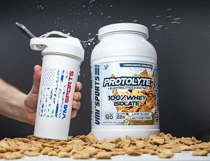 VMI Sports | ProtoLyte Whey Isolate Protein Powder | Low Calorie Whey for Weight Loss and Muscle Gain | Digestive Enzymes | Non-GMO (1.6 lb, Cinnamon Crunch)
