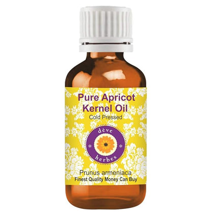 Deve Herbes Pure Apricot Kernel Oil (Prunus armeniaca) Cold Pressed 5ml (0.16 oz)