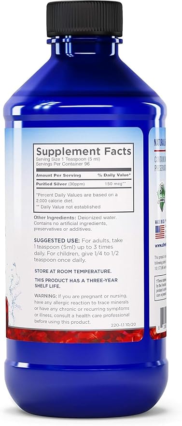 Silver Biotics 30 PPM Extra Strength Daily Immune Support Supplement with Patented Multivalent Silversol Technology | The Perfect Daily Defense Boost for Your Immune System | 16 Fl Oz