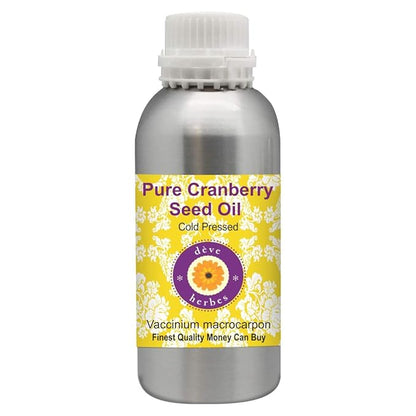 Deve Herbes Pure Cranberry Seed Oil (Vaccinium macrocarpon) 100% Cold Pressed 300ml (10 oz)