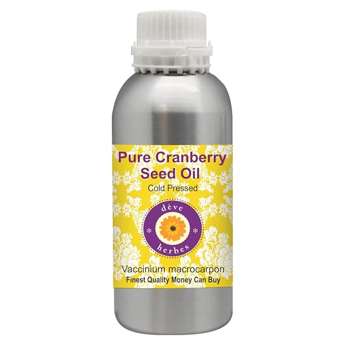 Deve Herbes Pure Cranberry Seed Oil (Vaccinium macrocarpon) Cold Pressed 1250ml (42 oz)