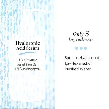 Cos De BAHA Hyaluronic Serum 8 Fl Oz – Pure Sodium Hyaluronate 10,000 ppm Hydrating Face Serum for Dry & Dehydrated Skin – Lightweight Fragrance-Free Korean Skincare Formula (240 ml)