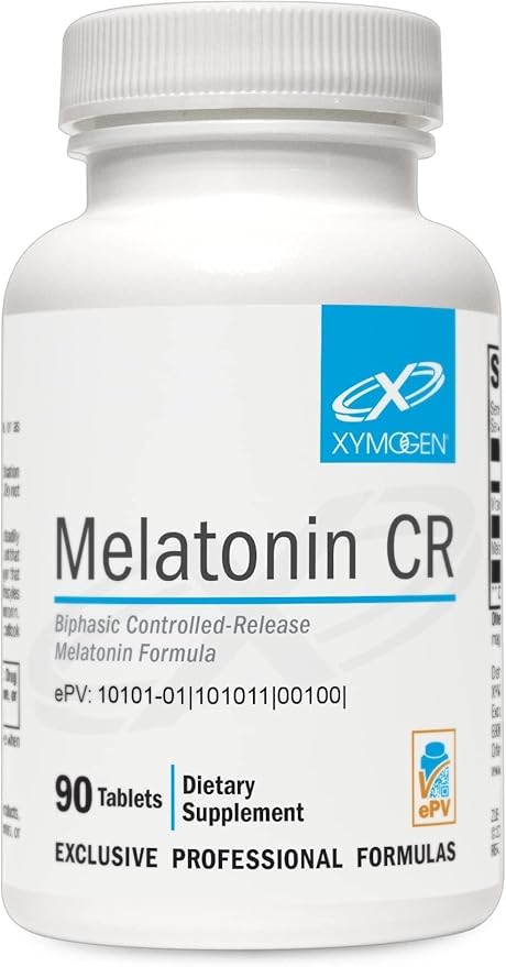 XYMOGEN Melatonin CR - 5 mg Melatonin Extended Release Tablets - Sleep Cycle & Circadian Rhythm Support - Vegetarian, Dairy-Free & Non-GMO - 90 Tablets