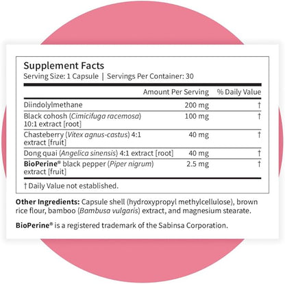 Pattern Wellness Menopause Complex – Herbal Supplement for Women’s Wellness & Hormone Health Support – with Black Cohosh, DIM & Bioperine® – 30 Vegan Capsules, 3rd Party Tested