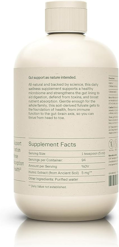 ION* Intelligence of Nature Gut Support Liquid Supplement - Gut & Digestive Health Liquid Drops, Cleanse & Detox with Humic Extract for Women & Men, Adults & Kids 4+ - 16 fl oz (Pack of 1)