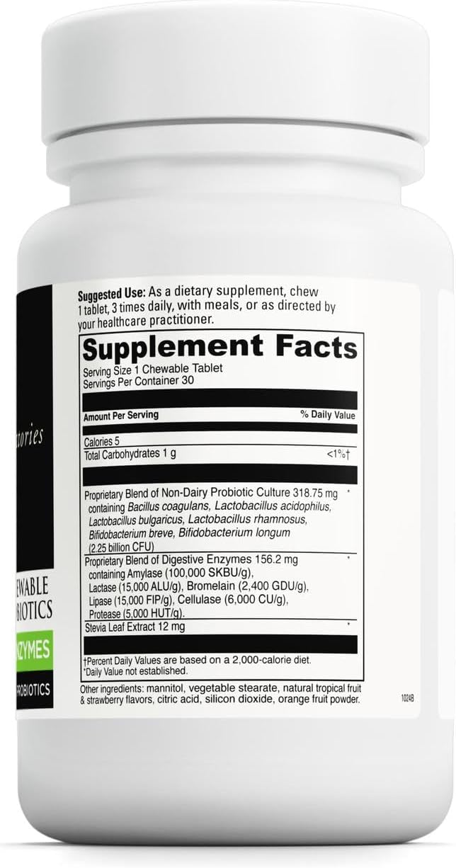 DAVINCI - Mega Probiotic ND with Digestive Enzymes Chewable - 30 Chewable Tablets