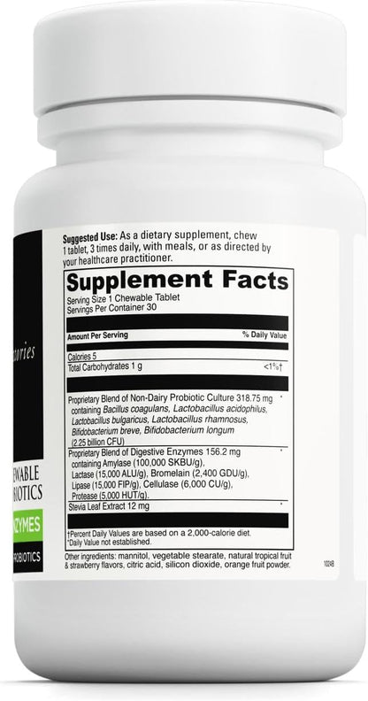 DAVINCI - Mega Probiotic ND with Digestive Enzymes Chewable - 30 Chewable Tablets