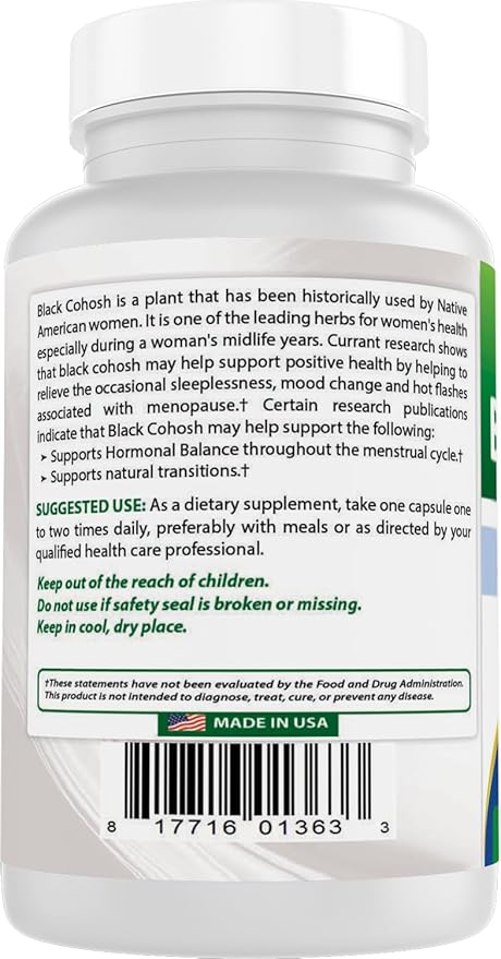 Best Naturals Black Cohosh 540 mg 120 Capsules