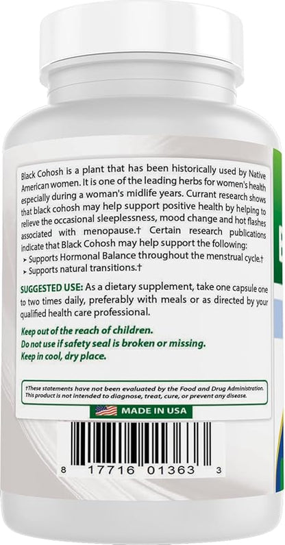 Best Naturals Black Cohosh 540 mg 120 Capsules