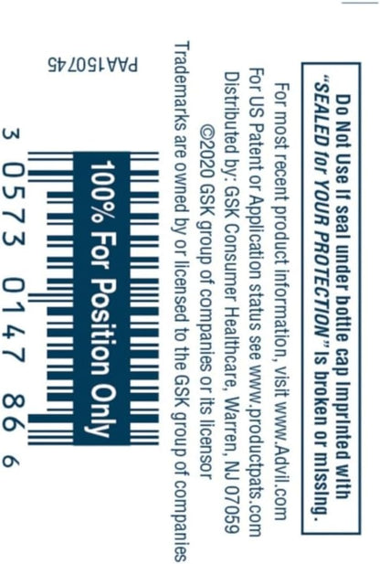 Advil Dual Action Coated Caplets, 125 Mg Ibuprofen and 250 Mg Acetaminophen per Dose (2 Dose Equivalent) for 8 Hour Pain Relief - 216 Count