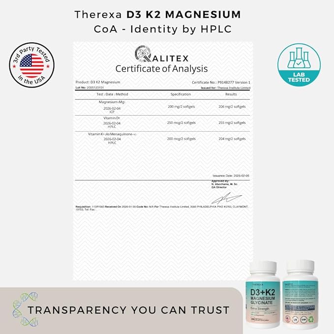 Vitamin D3 K2 Magnesium Supplement - Extra Strength with 10000 IU Vitamin D3, Magnesium Glycinate and 200 mcg K2 MK-7 Vitamin Supplements Complex, for Women & Men - 300 Softgels