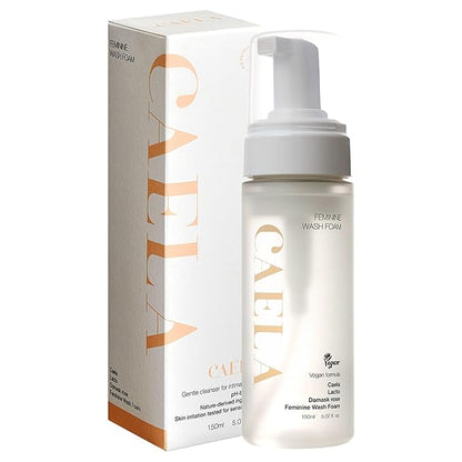 CAELA Feminine Wash, pH Balanced Foaming Cleanser with Triple Lactobacillus Ferment Complex – Gentle Daily Intimate Care for Women, Sea Buckthorn & Damask Rose, Sulfate-Free, 5.07 Fl Oz
