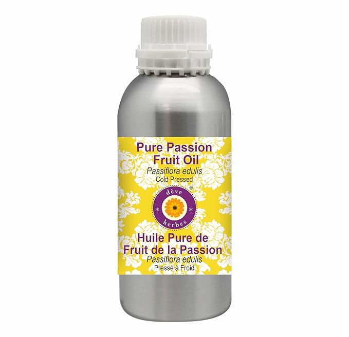 Deve Herbes Pure Passion Fruit Oil (Passiflora edulis) Cold Pressed 1250ml (42 oz)