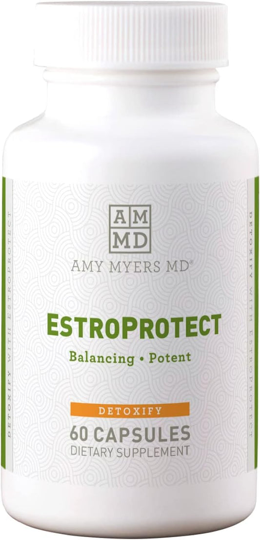 Amy Myers MD EstroProtect - Supplement Supports Healthy Estrogen Balance & PMS - Supplement for Women - Aids Against Menopause Symptoms - 60 Capsules (30 Servings)