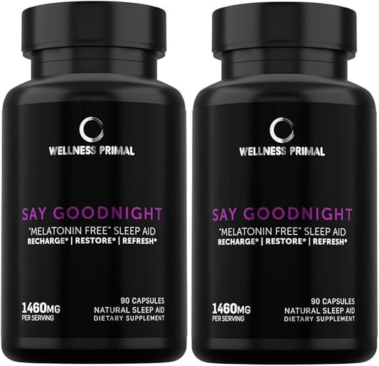 Melatonin Free Sleep Aid Supplement for Longer, Restful Sleep & Stress Relief w/Magnesium, GABA, L-Glycine, L-Theanine, Apigenin, Taurine & Zinc (180 Vegan Capsules) (2)