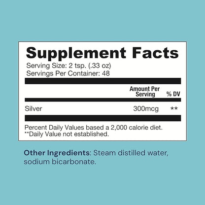 Colloidal Silver Liquid with 30ppm Colloidal Silver pH Balanced for Daily Immune and Gut Support 16 oz (16.00 Fl Oz (Pack of 2))