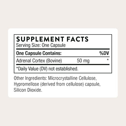 THORNE - Adrenal Cortex - Supplement for Cortisol Management - Supports Healthy Adrenal Gland Function, Stress Management, Immune System, Fatigue & Metabolism* - Third-Party Certified - 60 Capsules