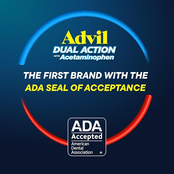 Advil Dual Action Coated Caplets, 125 Mg Ibuprofen and 250 Mg Acetaminophen per Dose (2 Dose Equivalent) for 8 Hour Pain Relief - 216 Count