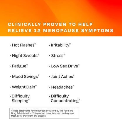 Amberen Menopause Supplement for Women, 180 Capsules, Clinically Proven, Helps Support Hormone Balance, Helps Relieve 12 Menopause Symptoms: Hot Flashes, Night Sweats, Mood Swings and More