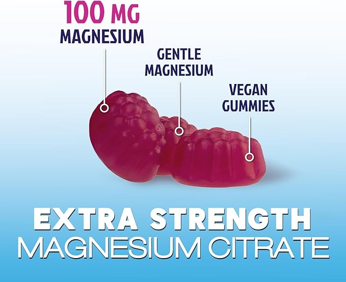 Magnesium Citrate Gummy - High Absorption Magnesium Gummies for Adults & Kids - Enhanced Bioavailability Form Mag Citrate Supplement - Improved Vegan Formula - Delicious Raspberry Flavor - 120 Gummies