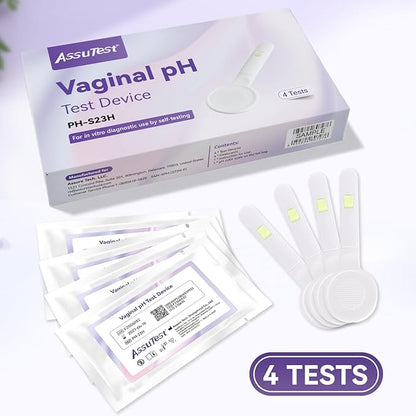 Vaginal Health pH Test Kit, at-Home Bv pH Balance for Women and Yeast Infection Test Kit. Vaginal pH Tester to Differentiate Between Conditions (4 Tests)