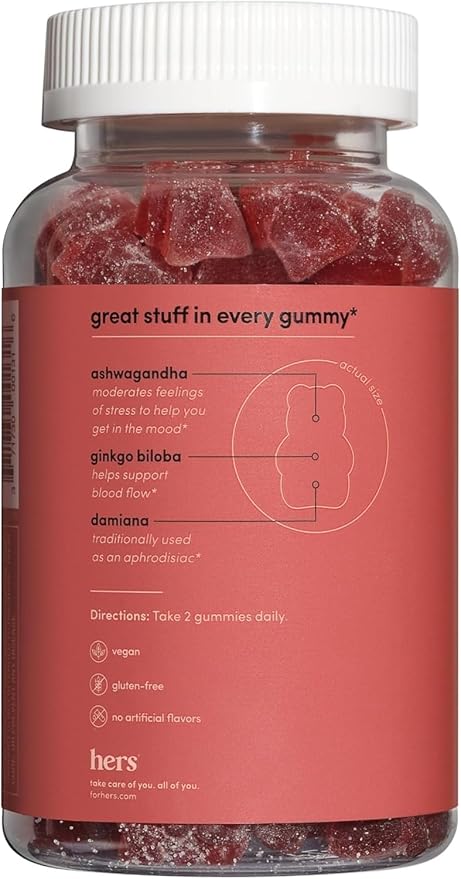 Hers Desire Libido Supplement Gummies - Vegan, Gluten Free, no Artificial Flavors - 60 Count
