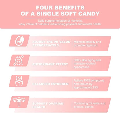 Premium Feminine Balance Gummies for Women - Hawaiian Pineapple Gummies for Women ph, Support Probiotic - Immune Health - Gluten-Free with Vegetarian Friendly - Vitamin C - 60 Count