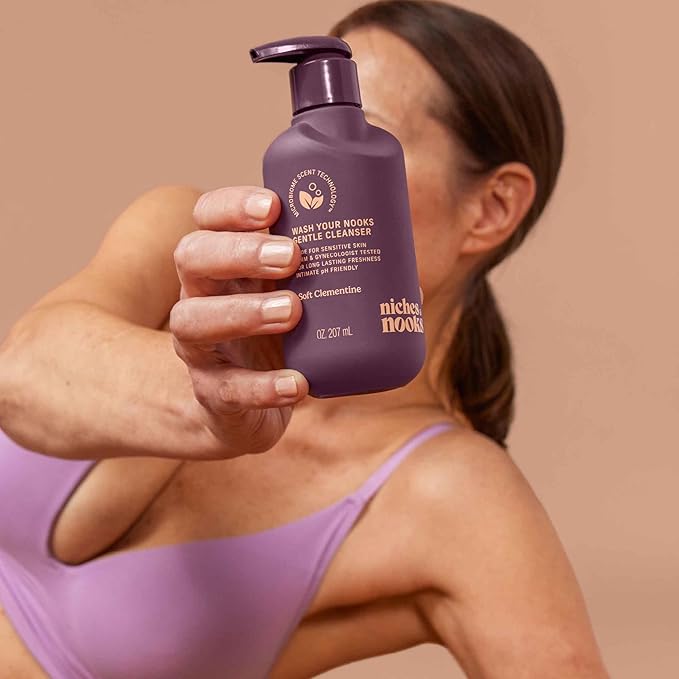 Niches & Nooks Gentle Nooks Cleanser – Soft Clementine – pH Balanced Feminine Wash for Women, Daily Intimate Cleanser, Odor Control, Sensitive Skin Safe – 7 oz