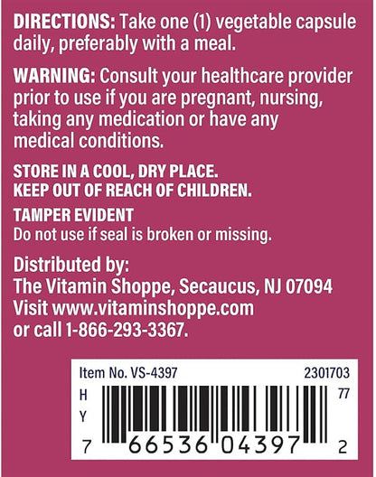 The Vitamin Shoppe Black Cohosh Root Supports WomenaTMs Health (90 Vegetable Capsules)