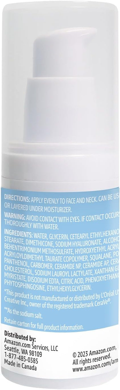 Amazon Basics Hydrating Hyaluronic Acid Serum with Essential Ceramides and Vitamin B, 1 Fluid Ounce