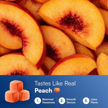 Creatine Monohydrate Gummies - Supports Muscle Growth, Recovery & Brain Function - Convenient & Easy to Take - Great Tasting Peach Flavor - 1g per Gummy, Low Sugar - 90 Count (Peach)