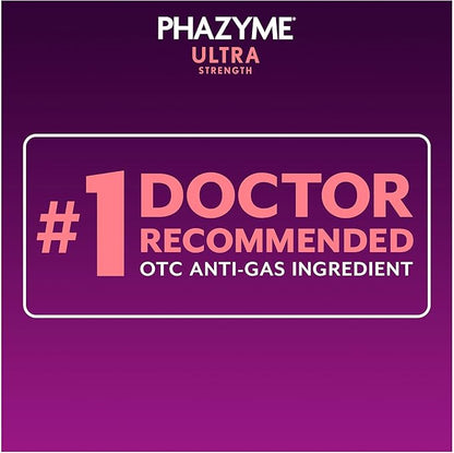 Phazyme Gas Relief, Ultra Strength Gas and Bloating Relief for Adults, 180 mg Simethicone Fast Gels, 48 Count