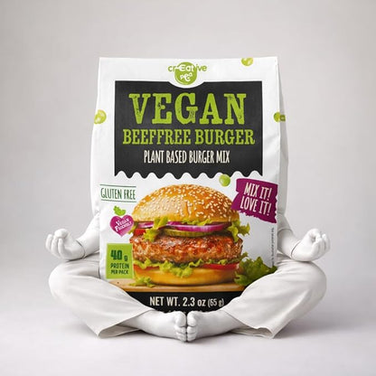 Creative Pea Beeffree Kebab Mix 4-Pack | Plant-Based Skewers | High-Protein Shelf-Stable Pea Protein | Just Add Water & Oil | Quick Vegan Meal Kit | Gluten-Free | 4 x 65g